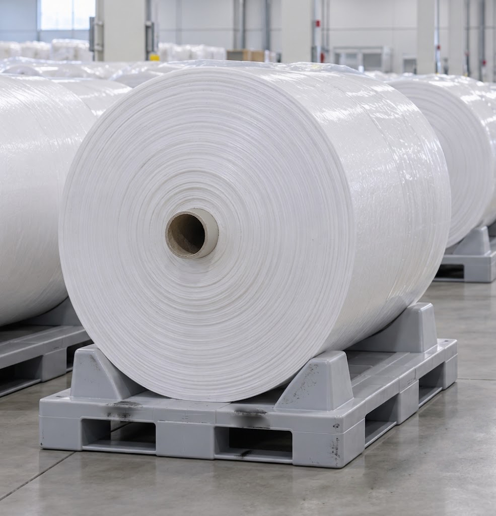 Backsheet and frontsheet in roll